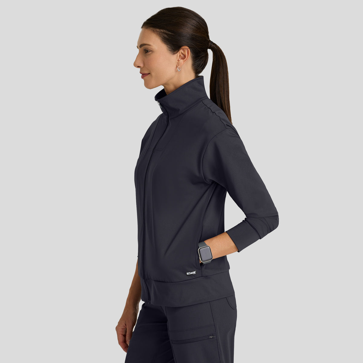 Ease Knit Warm-Up Jacket | Steel