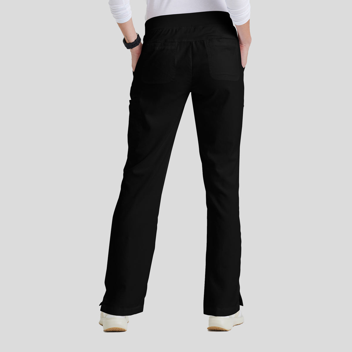 Mia 6-Pocket Low-Rise Straight Leg Scrub Pant | Black