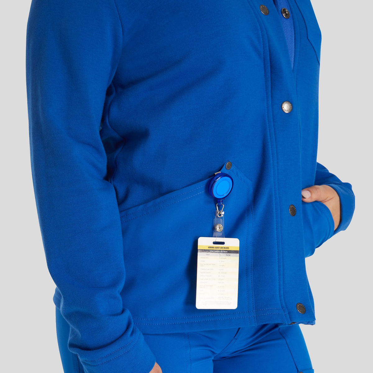 Women's Zip Front Fleece Scrub Jacket | Royal