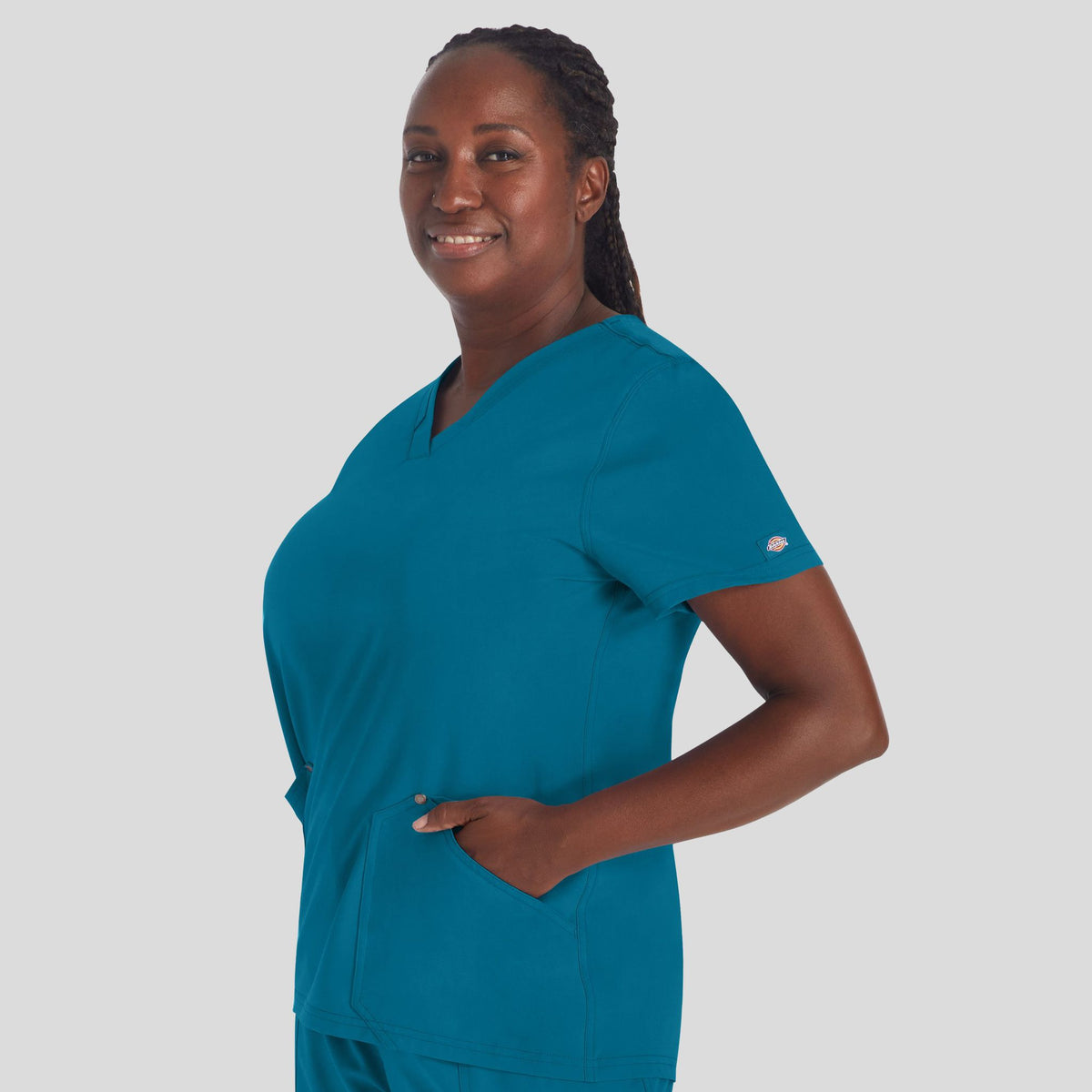 Women's V-Neck Scrub Top | Caribbean