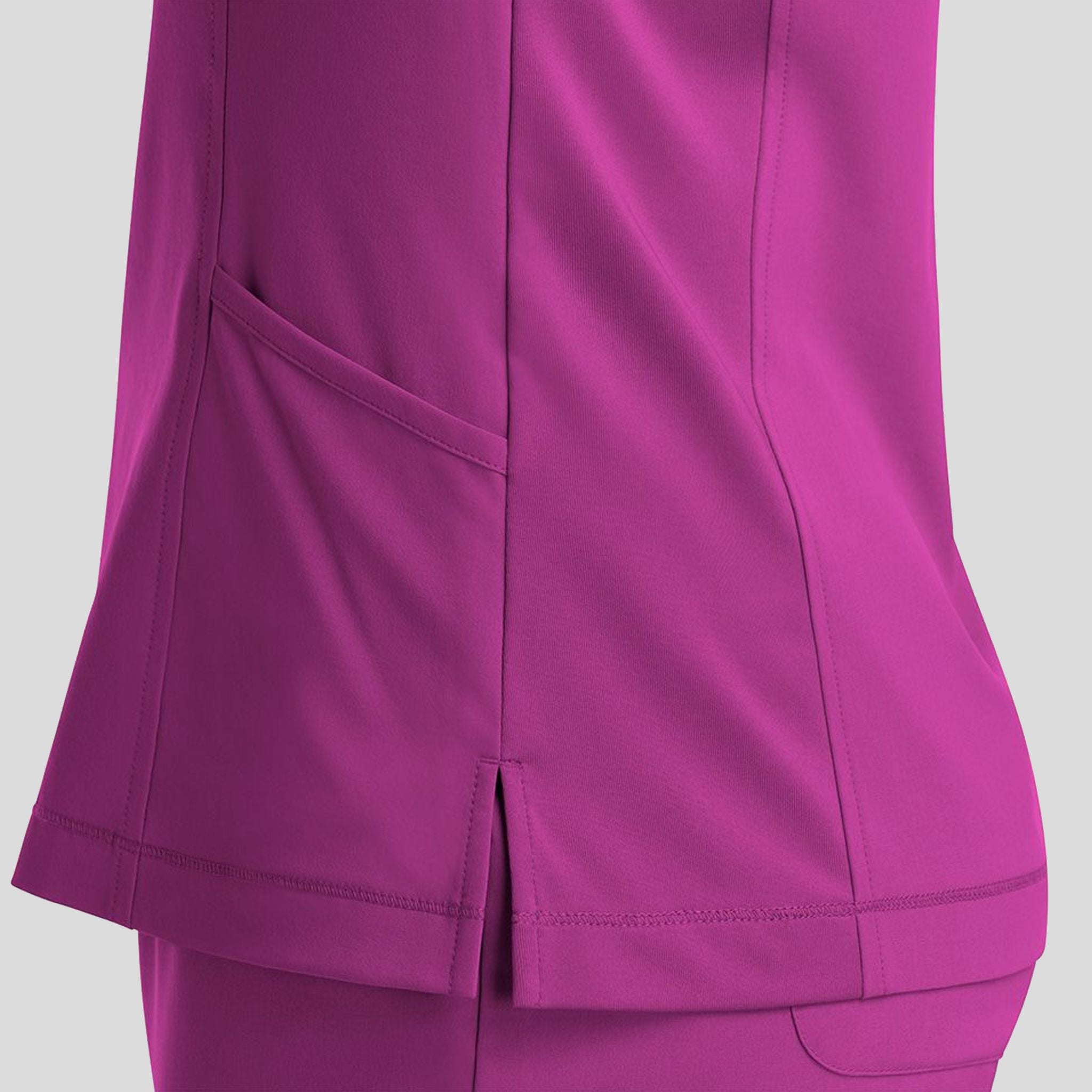 Notched Crew Neck Top | Razzleberry