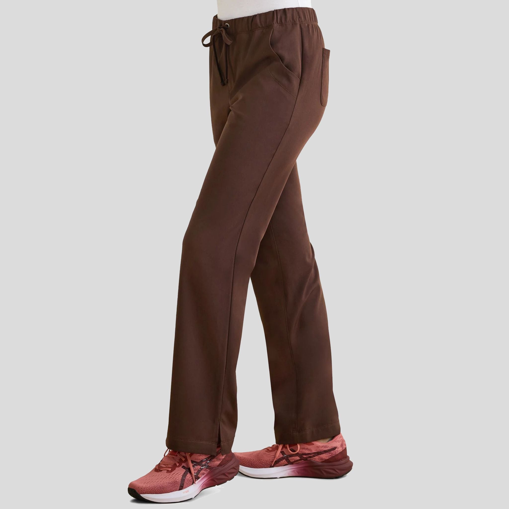 Women's Rebecca Drawstring Flare Scrub Pant | Dark Chocolate