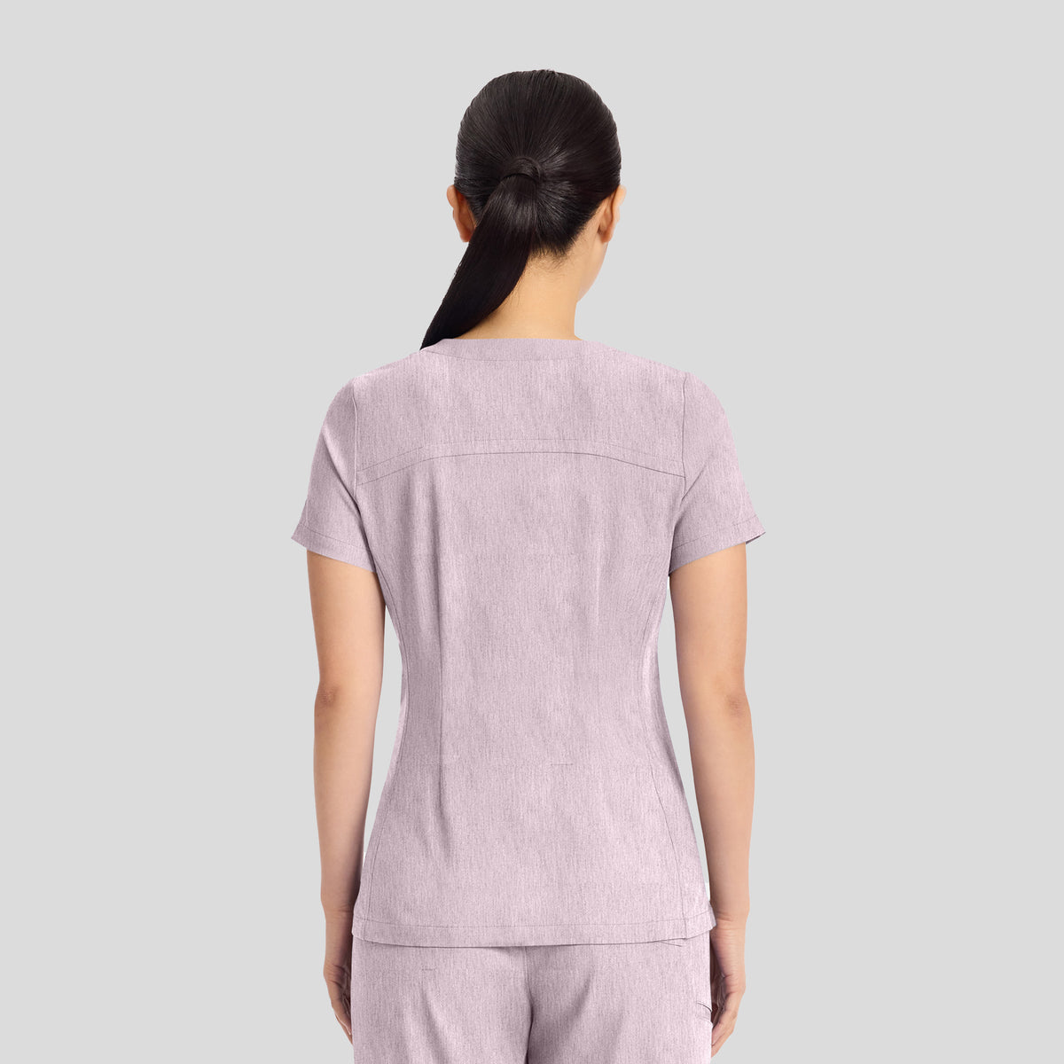 Women's Briana Y-Neck Scrub Top | Pink Pearl