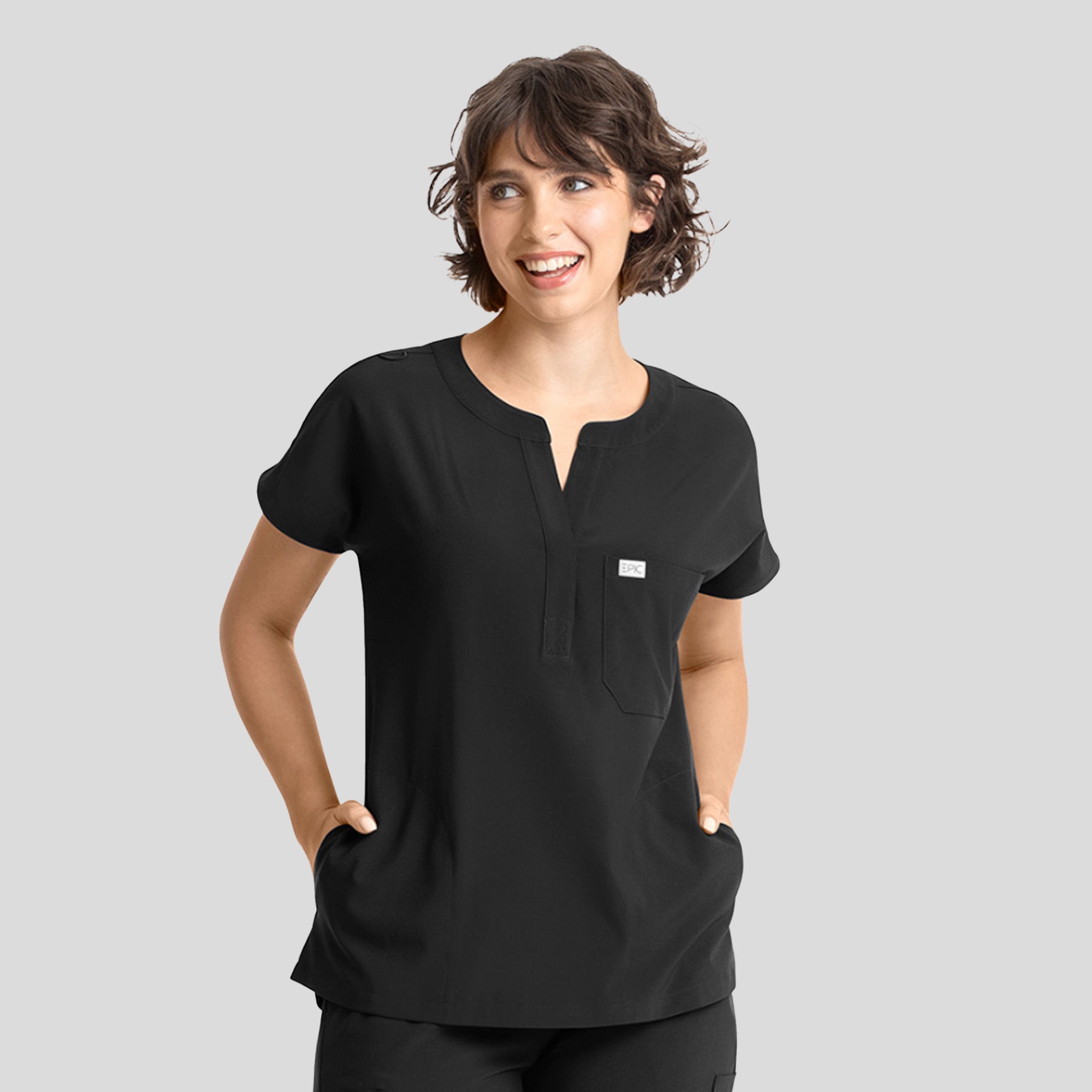 Womenβs Dolman 3 Pocket Top | Black