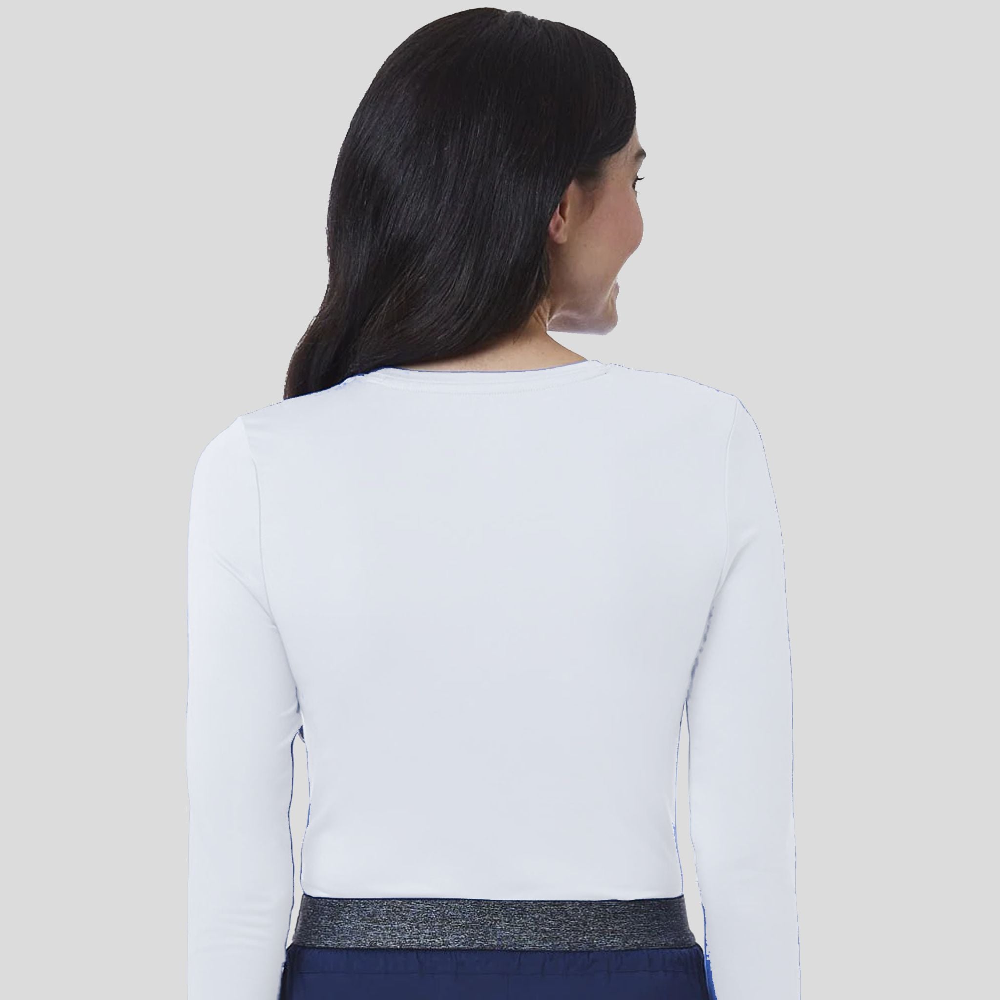 Women's Basic Long Sleeve Under Scrub Tee | White