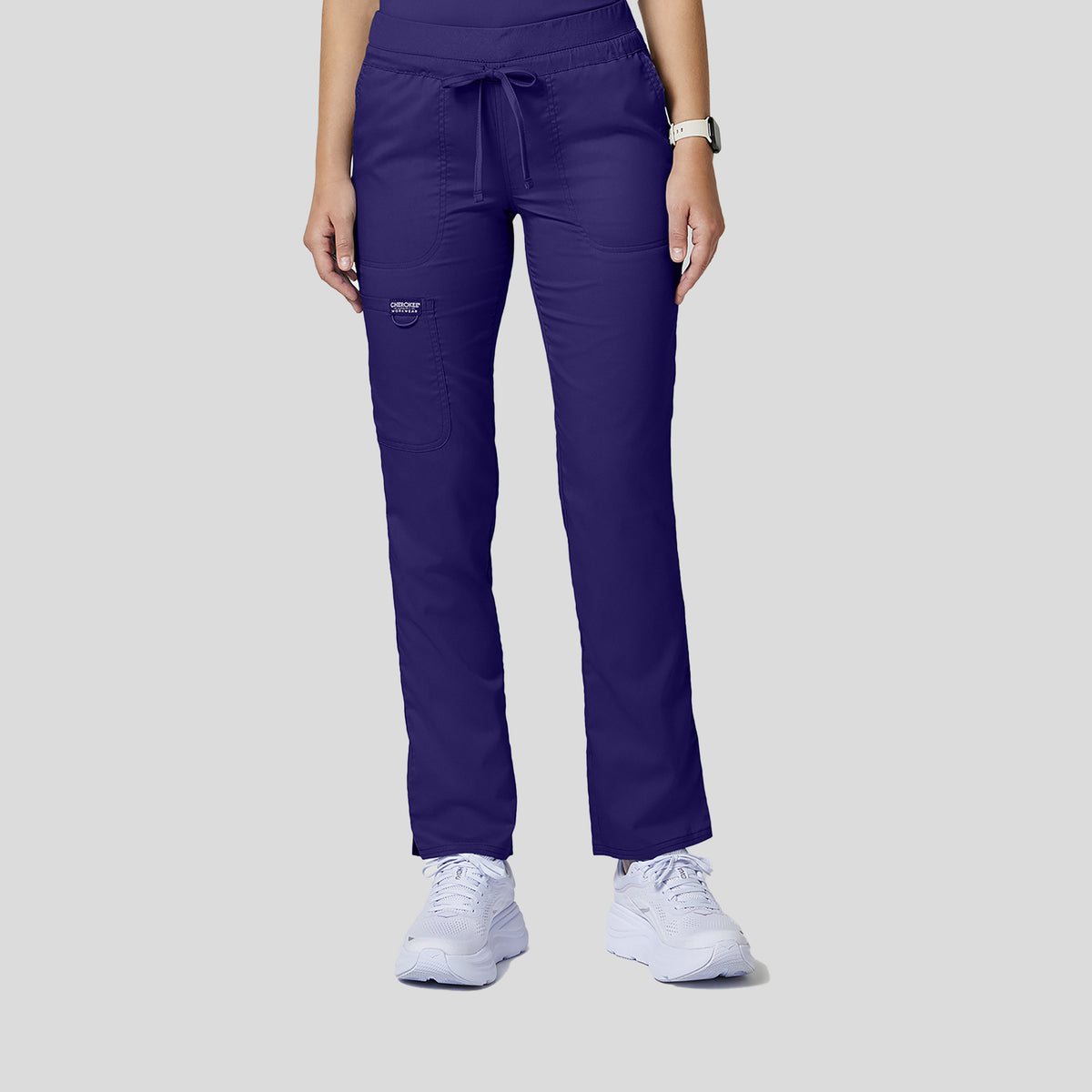 Tapered Leg Drawstring Scrub Pant | Grape