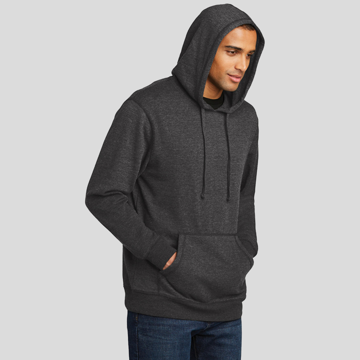 Lightweight Fleece Hoodie | Heathered Black
