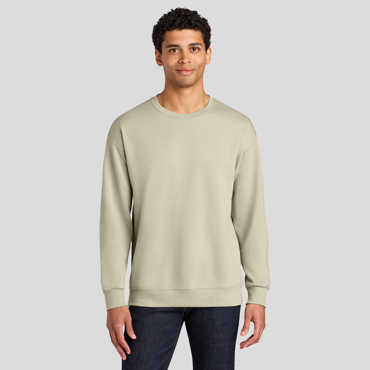 Ultimateβ’ Unisex CVC Ring Spun Crewneck Sweatshirt | Putty