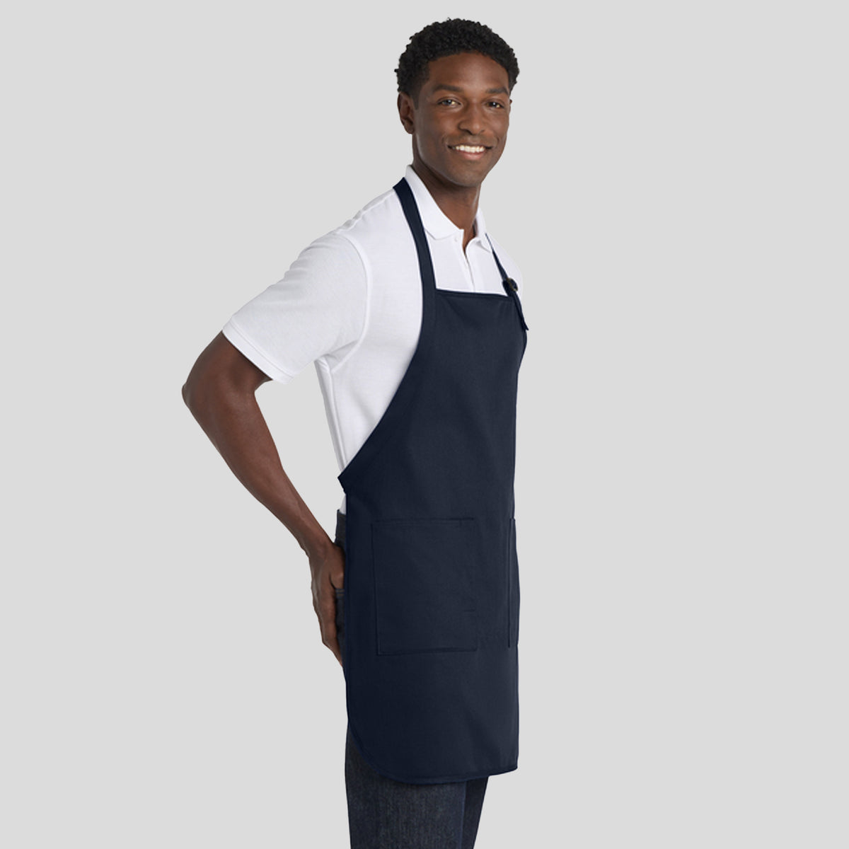Full-Length Apron with Pockets | Navy