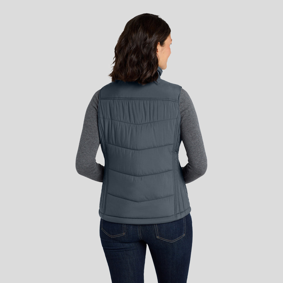 Women's Puffy Vest | Dark Slate/Black