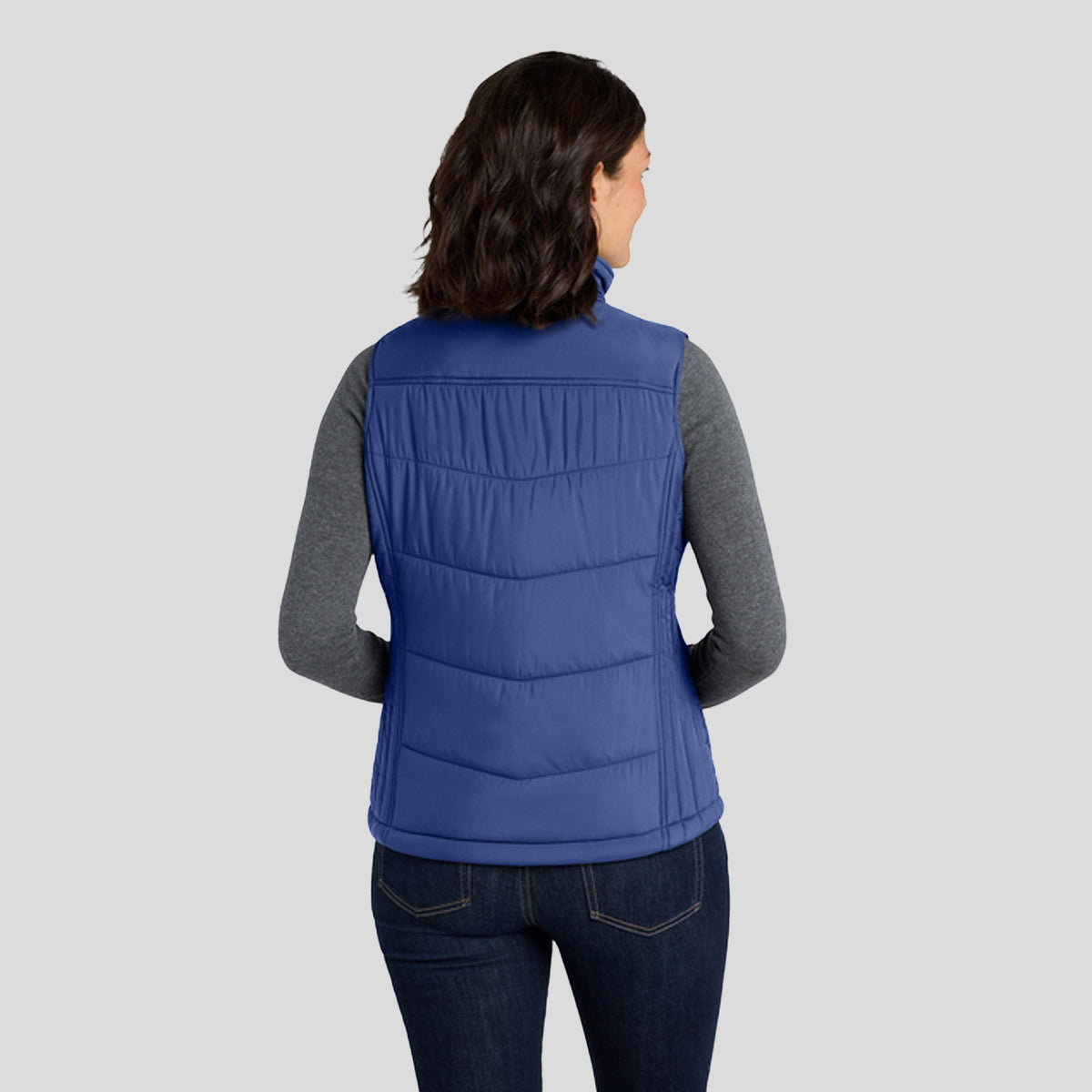 Women's Puffy Vest | Mediterranean Blue/Black