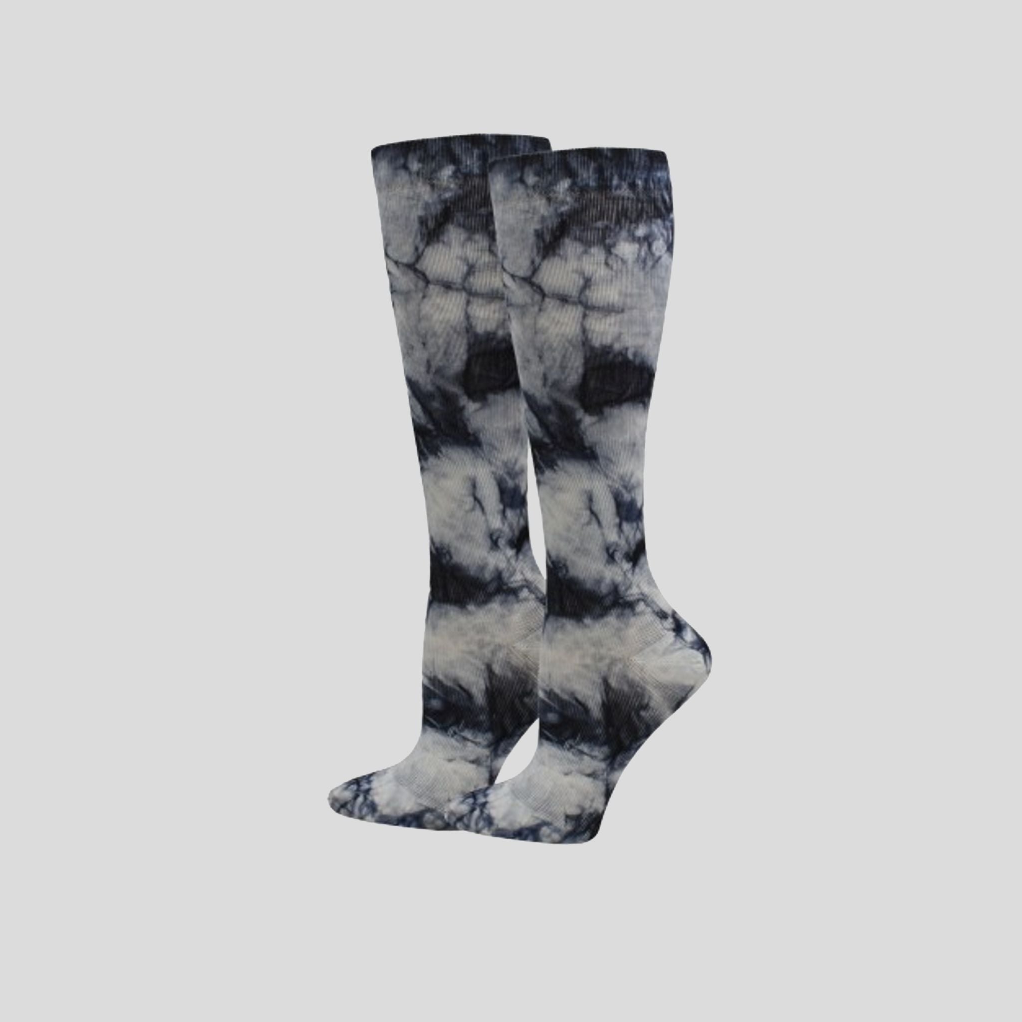 Tie Dye Premium Black/Grey Fashion Compression Sock