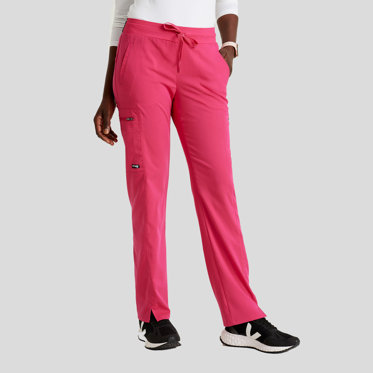 Kim 3-Pocket Mid-Rise Straight Leg Scrub Pant | Pink