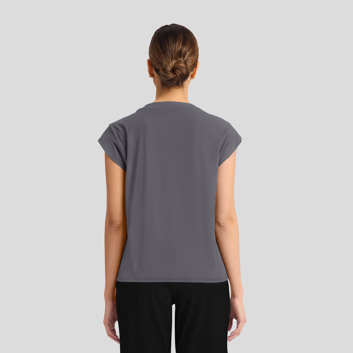 Achieve Crew Neck Scrub Top | Pewter