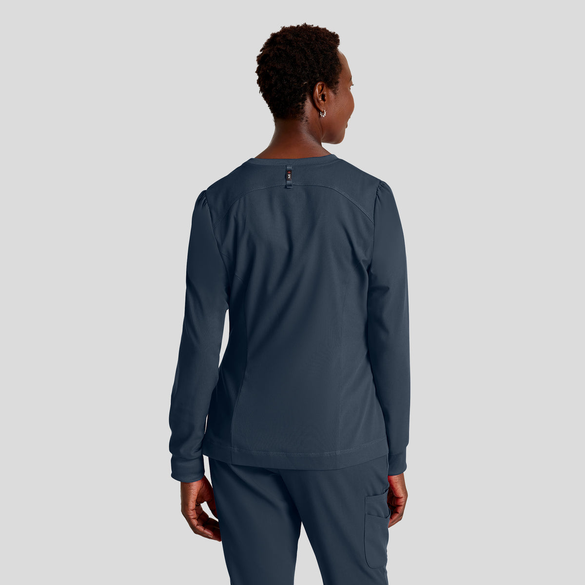 Millie 3-Pocket Crewneck Scrub Jacket | Steel