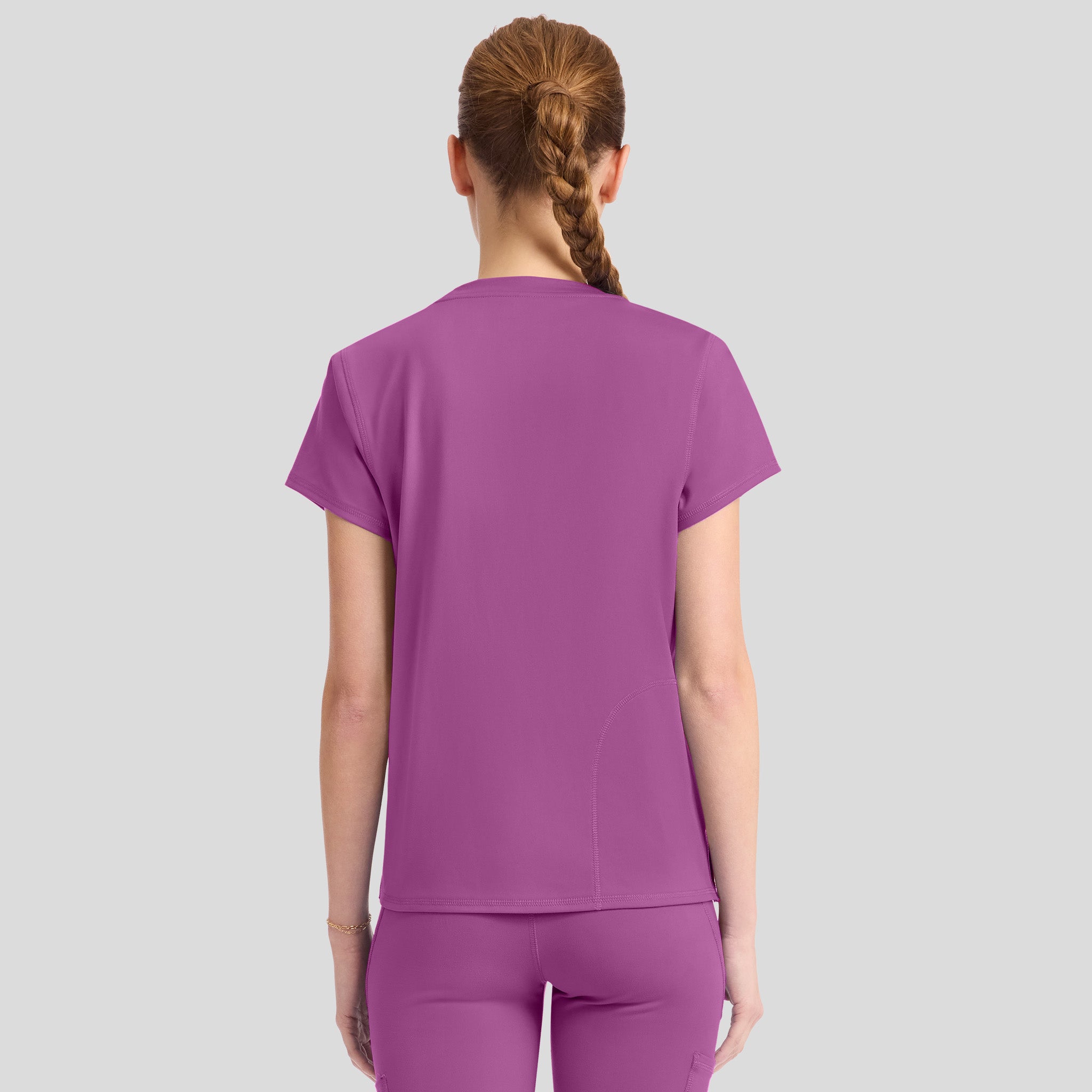 2-Pocket STRETCH Crew Neck Scrub Top | Plum Royale