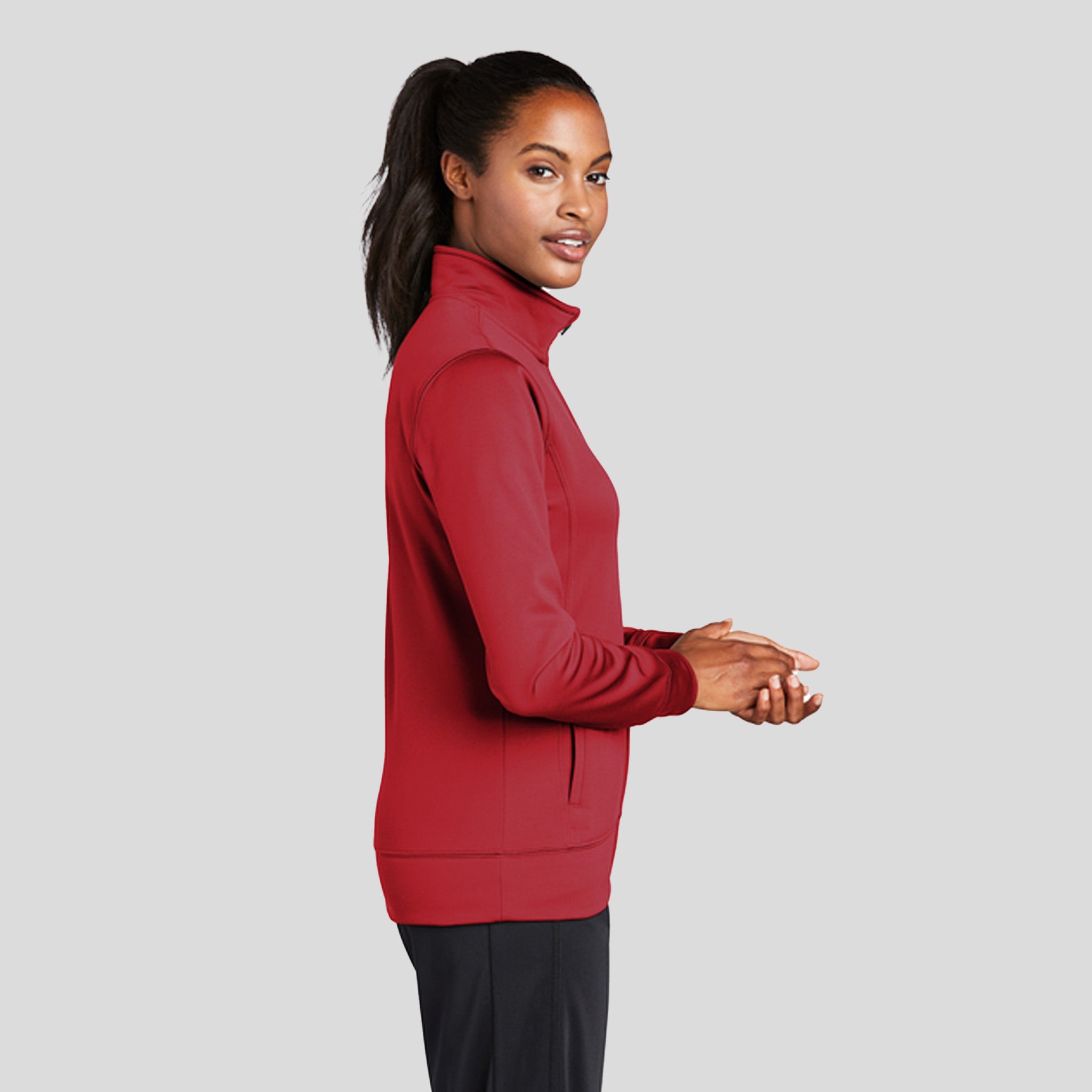 Women's Sport-Wick® Fleece Full-Zip Jacket | Deep Red