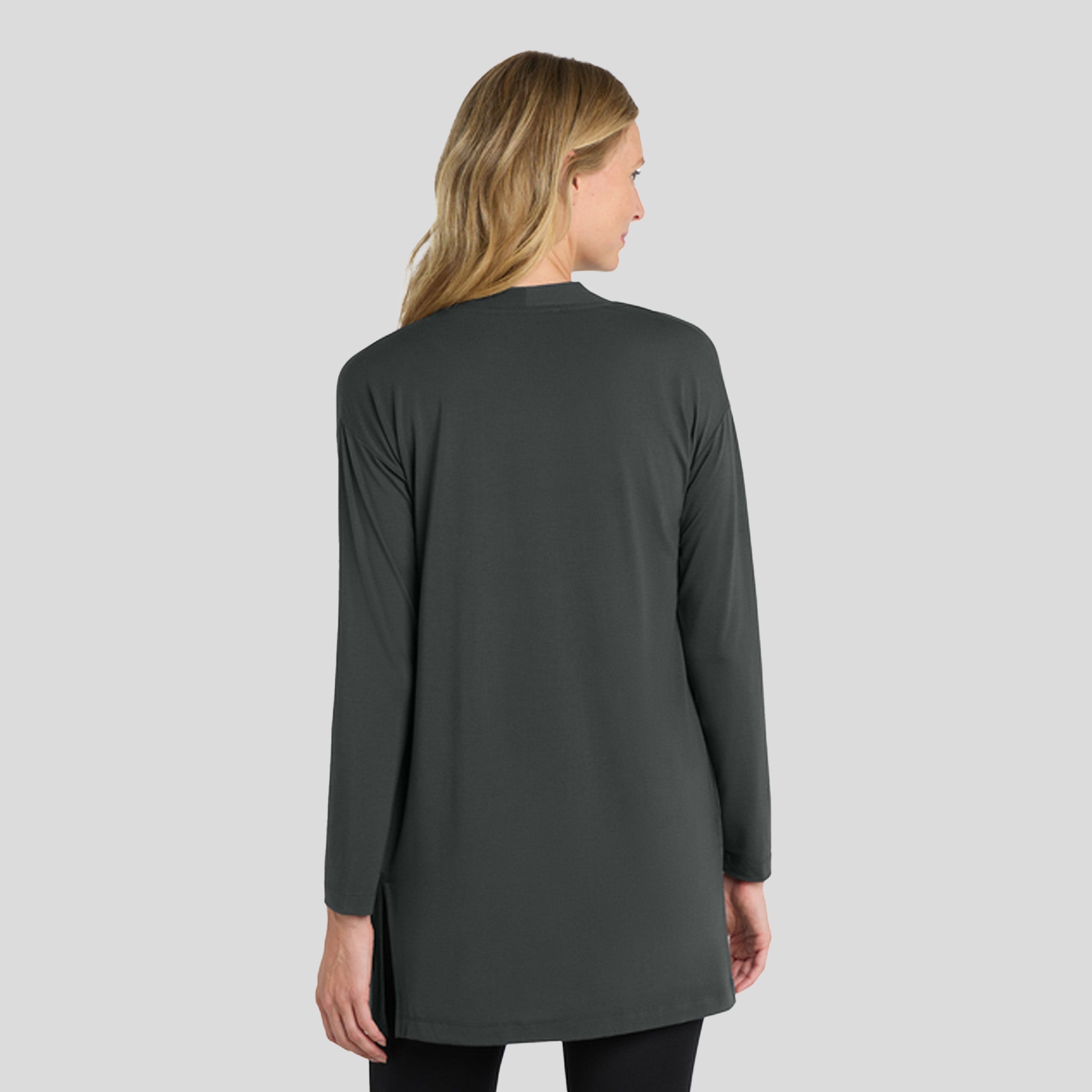 Women's Concept Long Pocket Cardigan | Grey Smoke