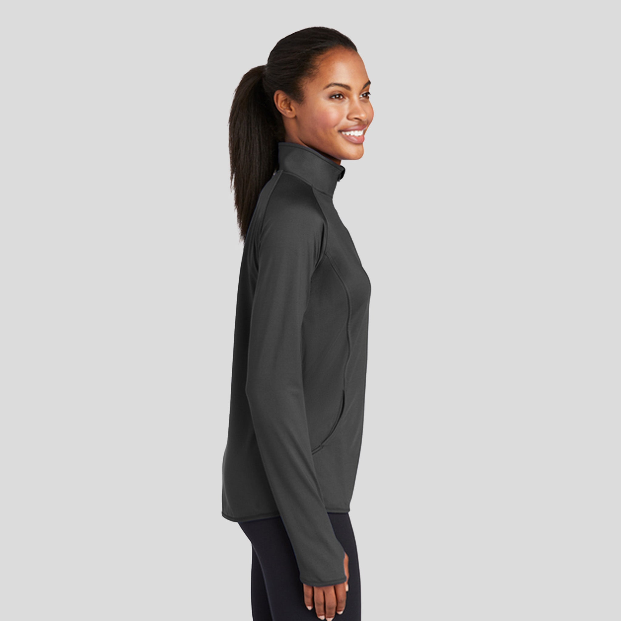 Women's Sport-Wick® Stretch 1/4-Zip Pullover | Charcoal Grey